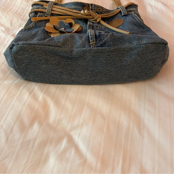 y2k made in italy lee jeans denim flower purse - Picture 3 of 8
